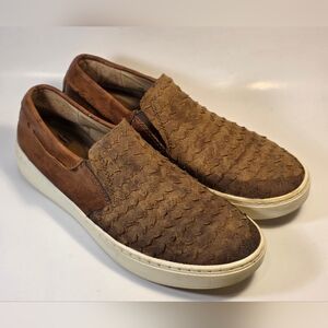 Sofft Somers Ill Women's Slip-on Sneakers Brown Woven Leather Size 6.5 M